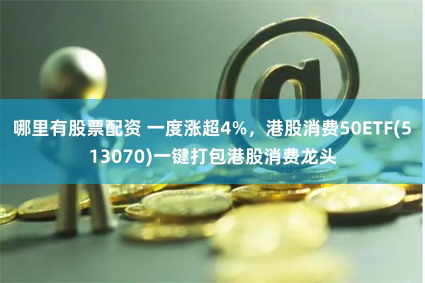 哪里有股票配资 一度涨超4%，港股消费50ETF(513070)一键打包港股消费龙头
